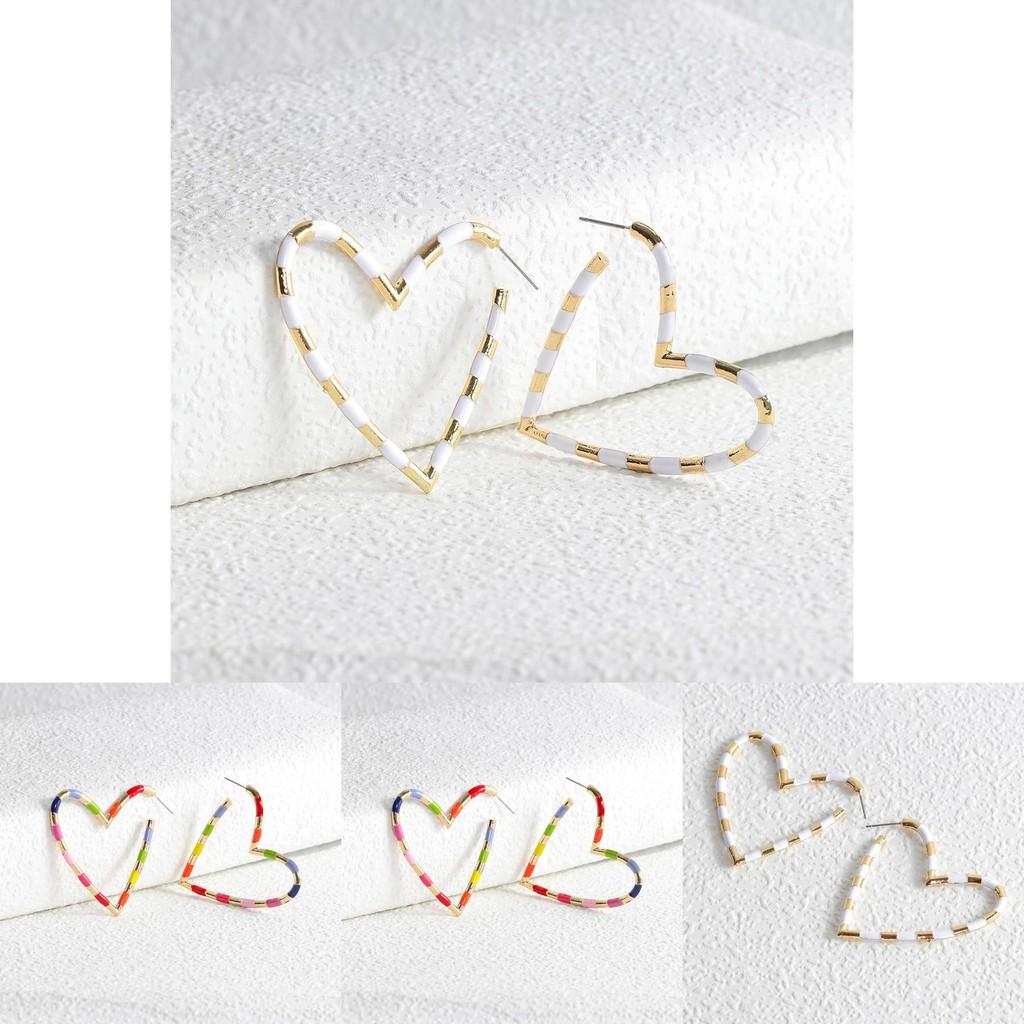 Elegant Plated Alloy Heart Earrings Minimalist Jewelry For Women