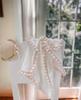 Muslin Blanket 100x75 Cream with Beige Pompoms