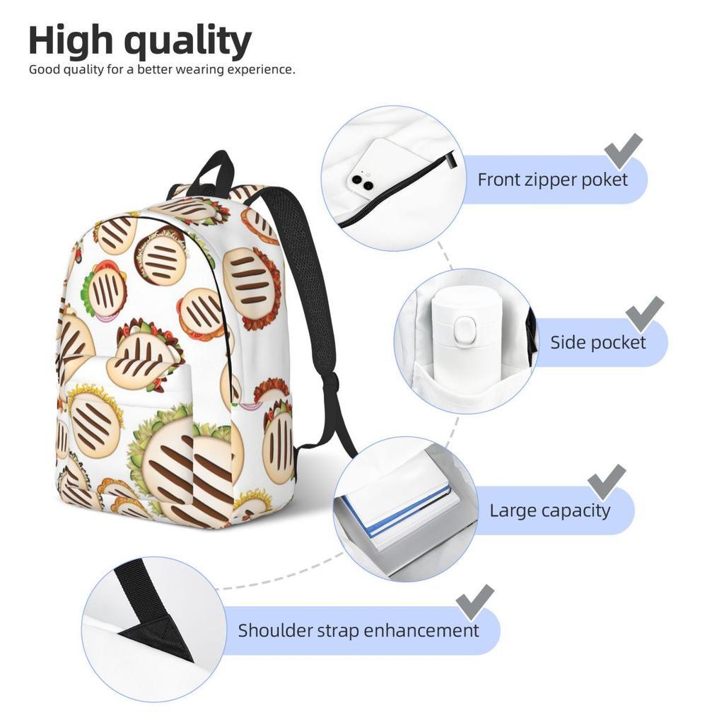 Arepas Pattern Venezuela Backpack Hot Sale Daypack Large Capacity Kids BookBag School Bag Shoulder Bags for Men Women