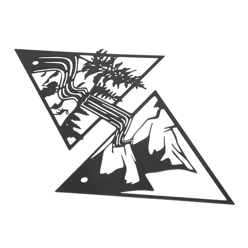 ABUL-Scenery Theme Decor Wall Art Decorations Mountain Metal Wall Decor Wall Sign Metal Wall Gift Triangle Wall Art For Room