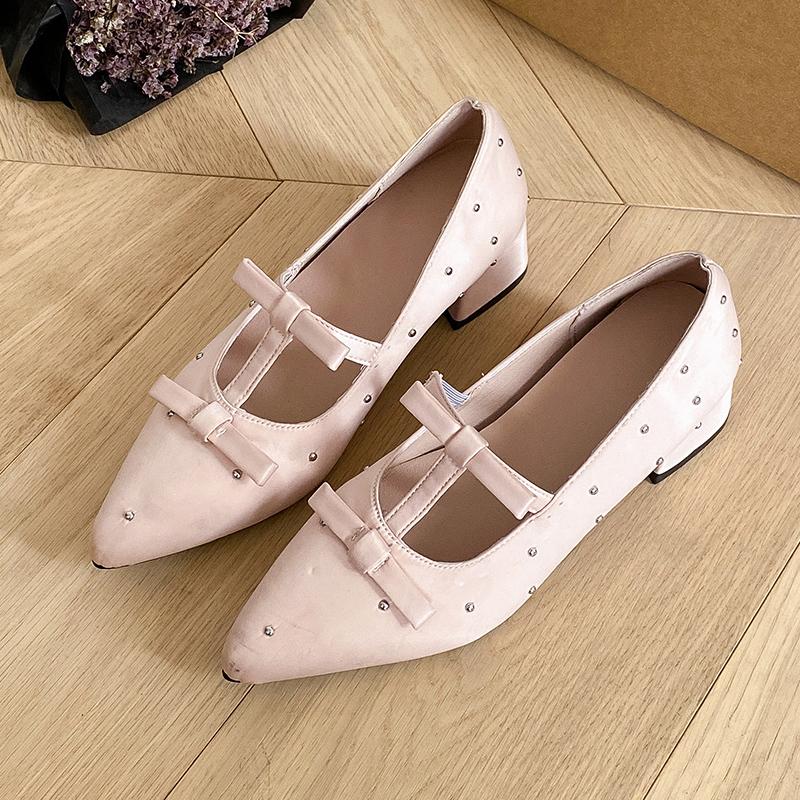 Increas Height Pointed Toe Riband Shoes Woman Flats Clogs Platform Crystal Dress Summer Creepers Rhinestone New Mary Janes Incre