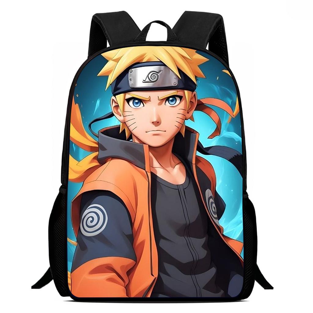 NARUTO Cartoon 15-inch Lightweight Backpack With Adjustable Shoulder Straps Kids Daily School Bag For Boys Girls Age 5-9