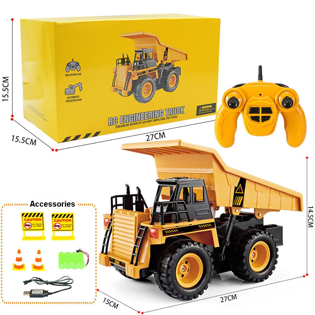Pilot 2.4GHz 6-kanałowy wywrotka ze światłami Symulacja Ciężarówka inżynieryjna Dziecięca RC
