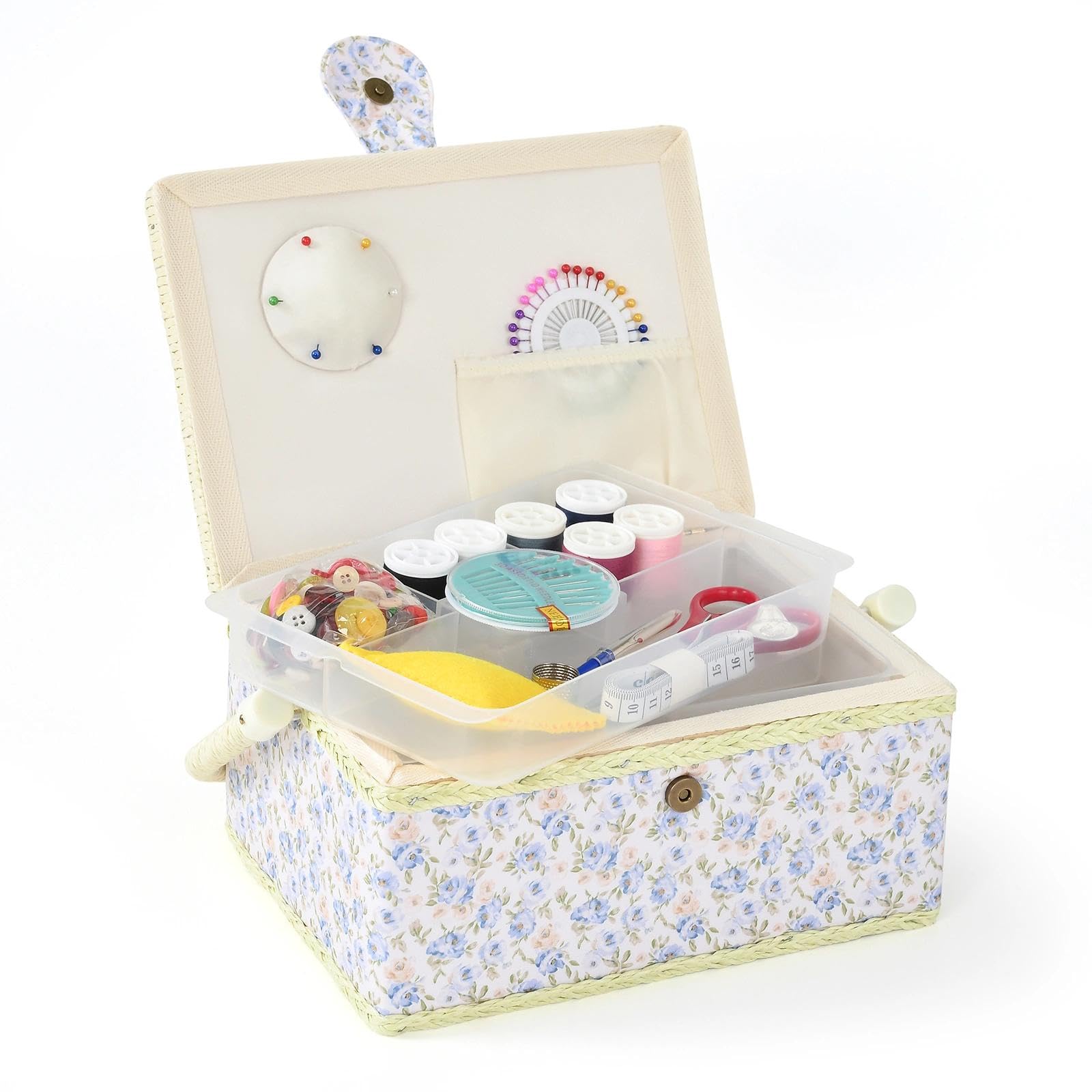 Sewing Box Sewing Kit Large Capacity Double Layer Storage 2417513cm White 5780₽