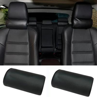 Car Neck Pillows Protection Pu Leather Head Support Protector Black Universal Headrest Backrest Cushion Easy Install And