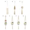 Wisząca doniczka ręcznie tkana łatwa w instalacji lina bawełniana Macrame Design wiszący kosz na rośliny Home Decor