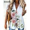 Spring Summer Casual Women's Short Sleeve Blouses Fashion Lapel Button Loose Shirts Classic Plaid Print Women Short Sleeve Tops