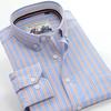 Oxford Shirts Men Striped Casual Men Shirts Long Sleeve England Style Big Size Shirts Men