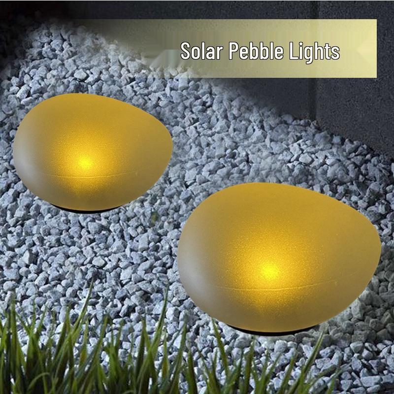Outdoor Solar Pebble Garden Lights for Lawn and Courtyard