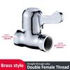 Copper Straight Through Valve with 4-point Internal and External Thread Water Pipes Bathroom Switch Water Tap Water Stop Valve