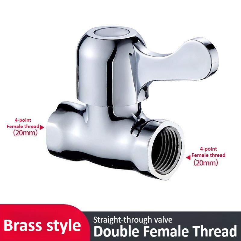 Copper Straight Through Valve with 4-point Internal and External Thread Water Pipes Bathroom Switch Water Tap Water Stop Valve