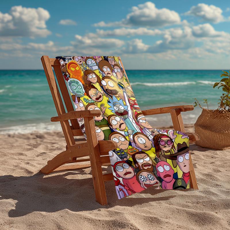 Rick and Morty Fashion Beach Towel: Ideal for Summer Adventures Soft, absorbent and quick drying suitable for swimming and bathing