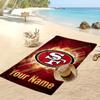 San Francisco 49ers Custom Beach Towel, Print Your Name Text Lightweight Absorbent Towel for Swimming Travel