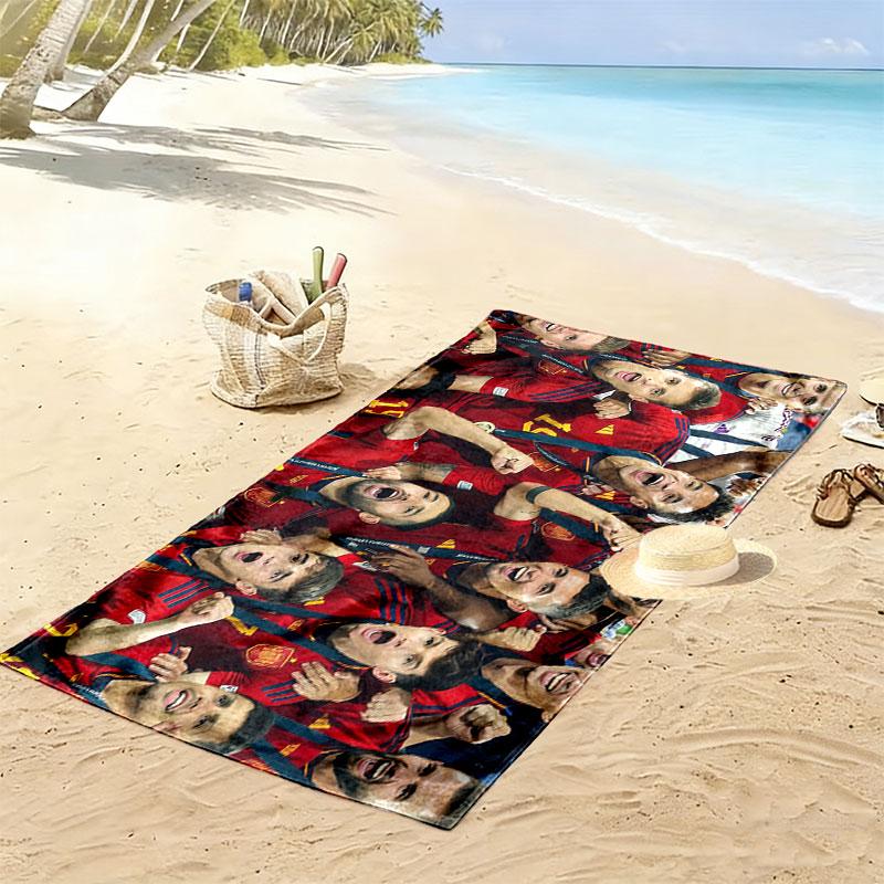 Spain Print Beach Towel, Large Soft Quick Dry Towel for Beach Camping Swimming