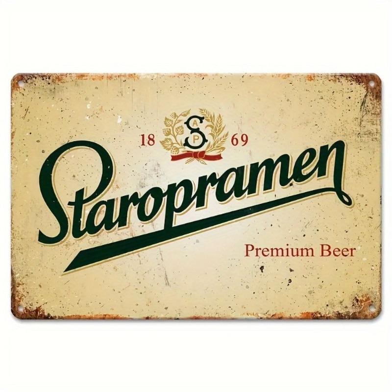 Vintage Beer Metal Sign, New Year Pub Decor Plaque