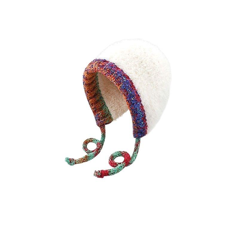 Autumn and Winter New Warm Plush Hat Women's Ear Protectors Thickened Headgear Versatile Face Small Wool Knitted Hat