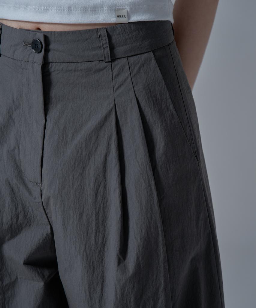WAARFORWOMAN W1144 Nylon Wide Slacks_Charcoal