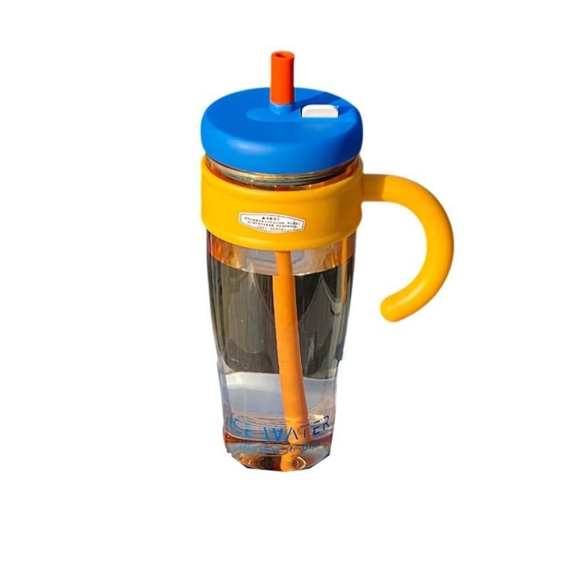 

Summer Large-capacity Ice King Cup with Straw Portable Water Cup with Handle Student Water Cup Wear-resistant and Shockproof 1.1L оранжевый