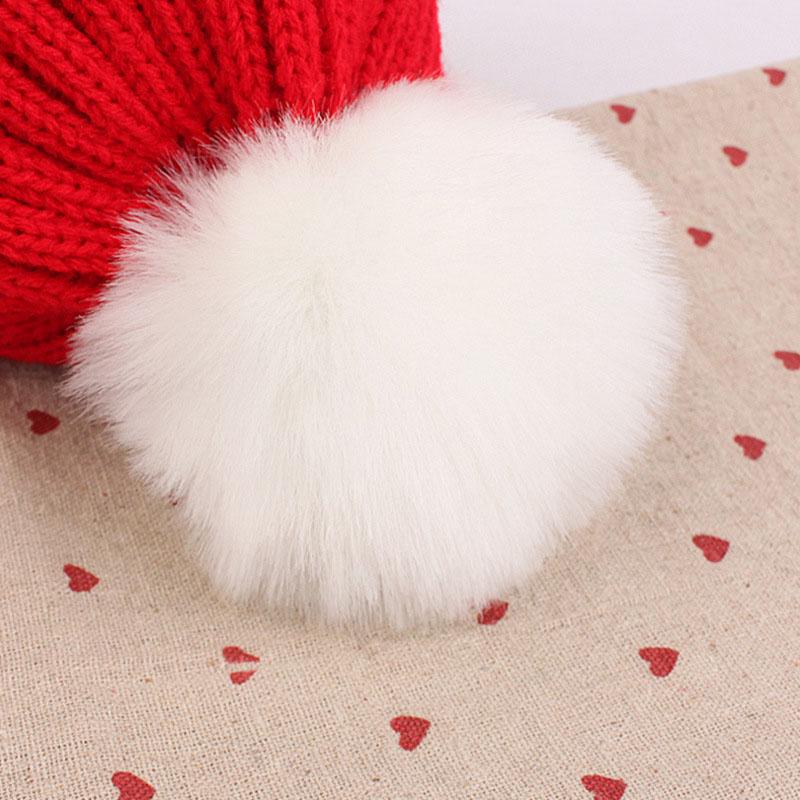 Fluffy Fur Ball Baby Beanie Winter Warm Kids Skullies Cap 2-6year Children Woolen Crochet Bonnet Solid Color Toddler Knitted Hat