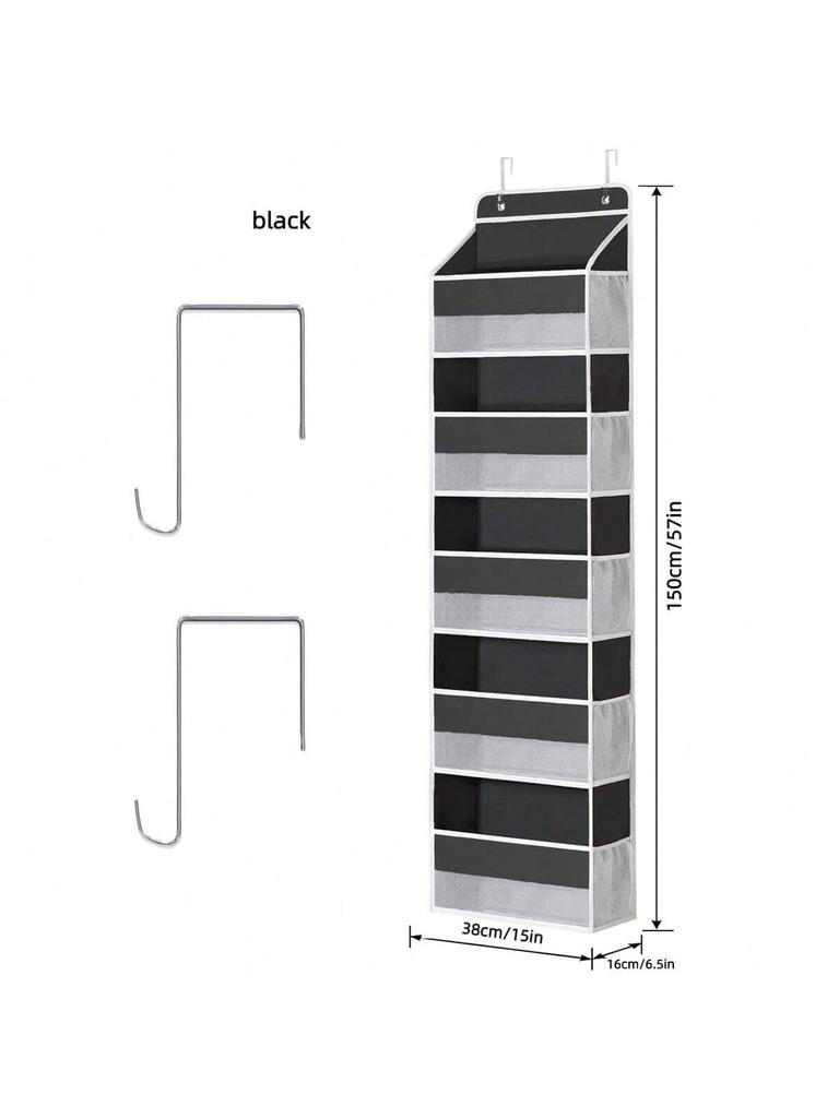 Over the Door Organizer Storage 5 Shelf Hanging Door Organizer with 5 Large Capacity Pockets for Bedroom Bathroom 1pcs
