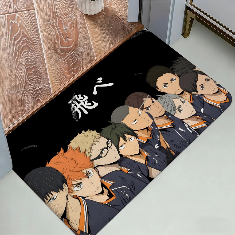 Anime Cool H-HaikyuU Floor Mat Cozy Flannel Soft Thick Non-Slip Mat For Living Room Bedroom Kitchen Decor Rugs