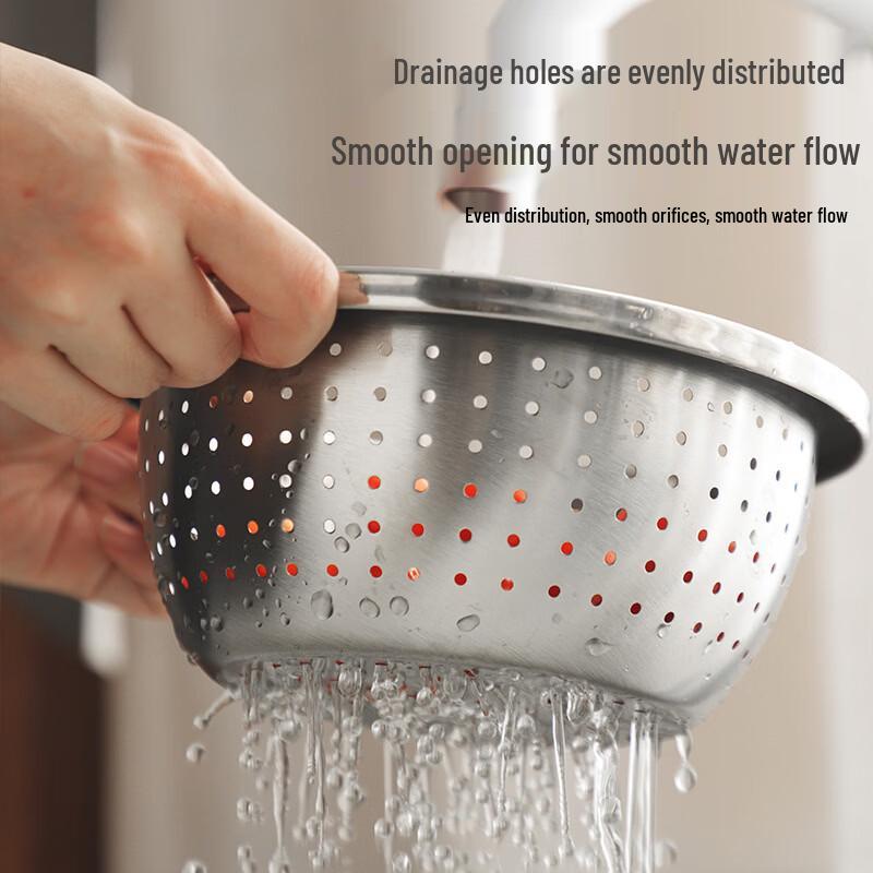 ZISIZ Stainless Steel Mixing and Draining Bowl Set
