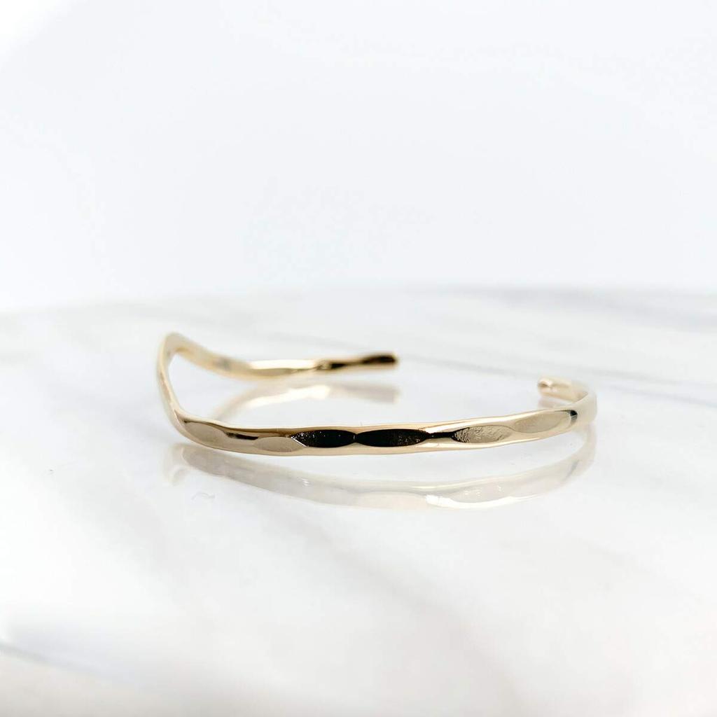[Naot Jewelry] Women's Bangle [Gift Box Included] Gold Kainari Wave Bangle