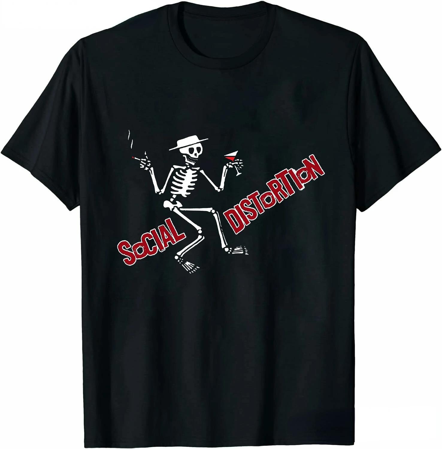 

Чоловічий одяг Social Distortion Крилате колесо Футболка Ланцюг Футболка для чоловіків Вуличний хіп-хоп стиль Футболки Вільні топи Streetwear L