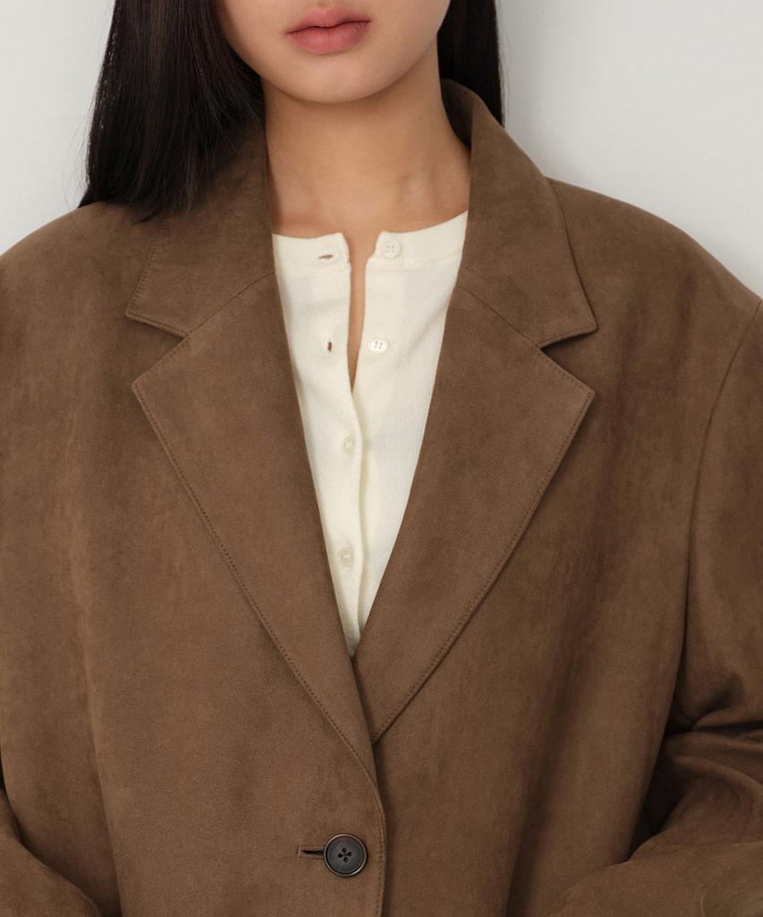 Musinsa Standard Woman Women'S Synthetic Suede Oversized Blazer [Light Brown]