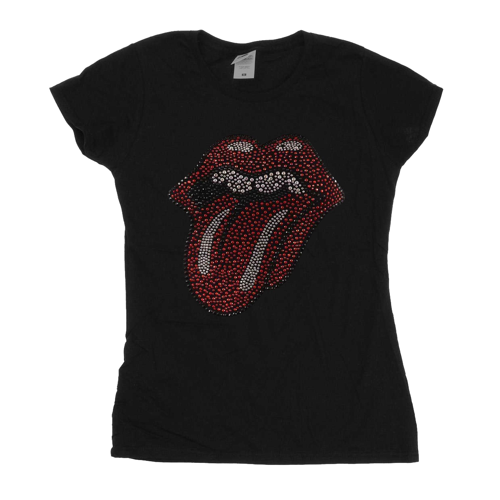 The Rolling Stones Damen/Damen Classic Tongue Diamante T-Shirt XXL schwarz