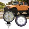 27W 9LED Round Mini Work Light Auxiliary Lamp Light for Car Motorcycle Truck Forklift BoatBlack
