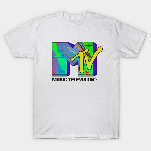 

Men Black Print T-shirt Mtv Logo With Butterfly No-Cut Transfer Paper Print Cotton Tshirt XL