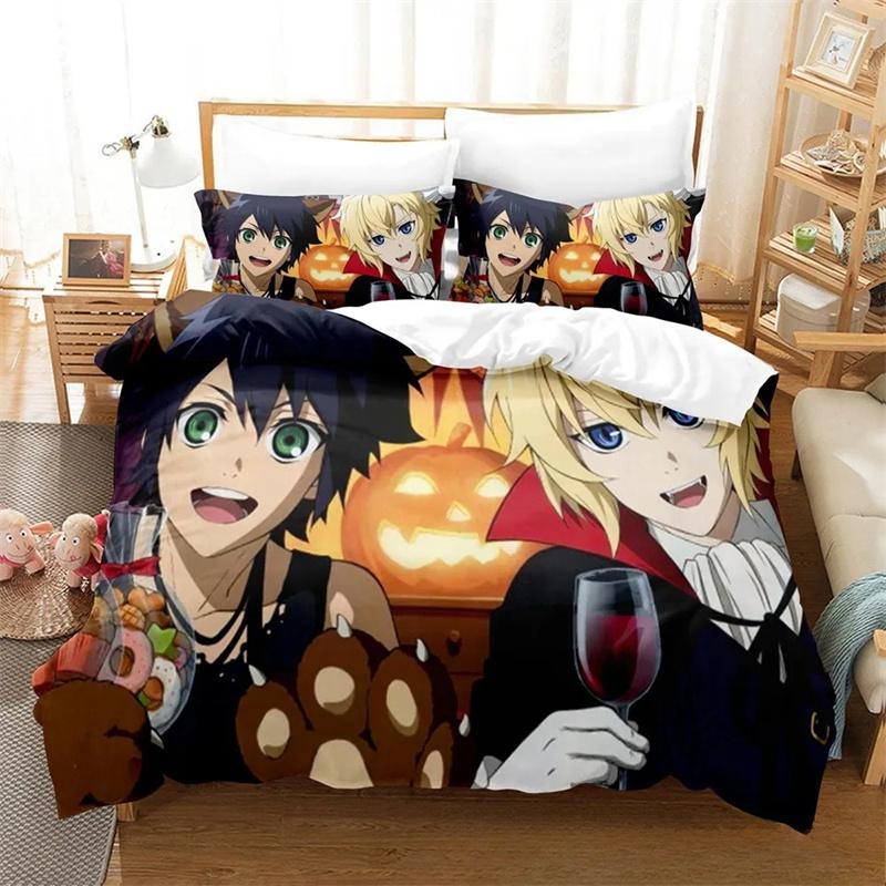 3D Druck Anime Seraph of the end Bettwäscheset Jungen Mädchen Twin Queen King Size Bettbezug Kissenbezug Bett Jungen Erwachsene