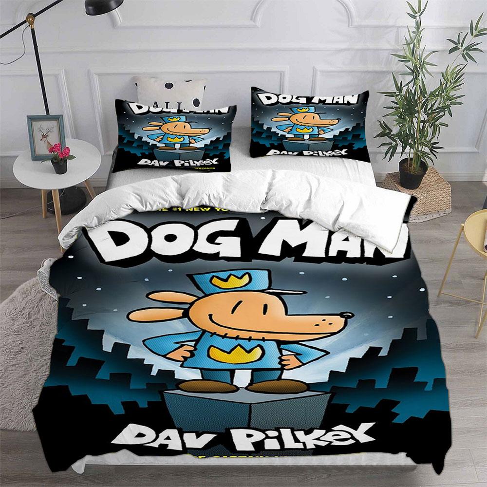 

Dog Man () Bedding Sets Quilt Bed Cover Comforter Duvet Cover Pillow Case 2-3 Pieces Sets Teenagers Children S Gifts EU Single 135x200cm