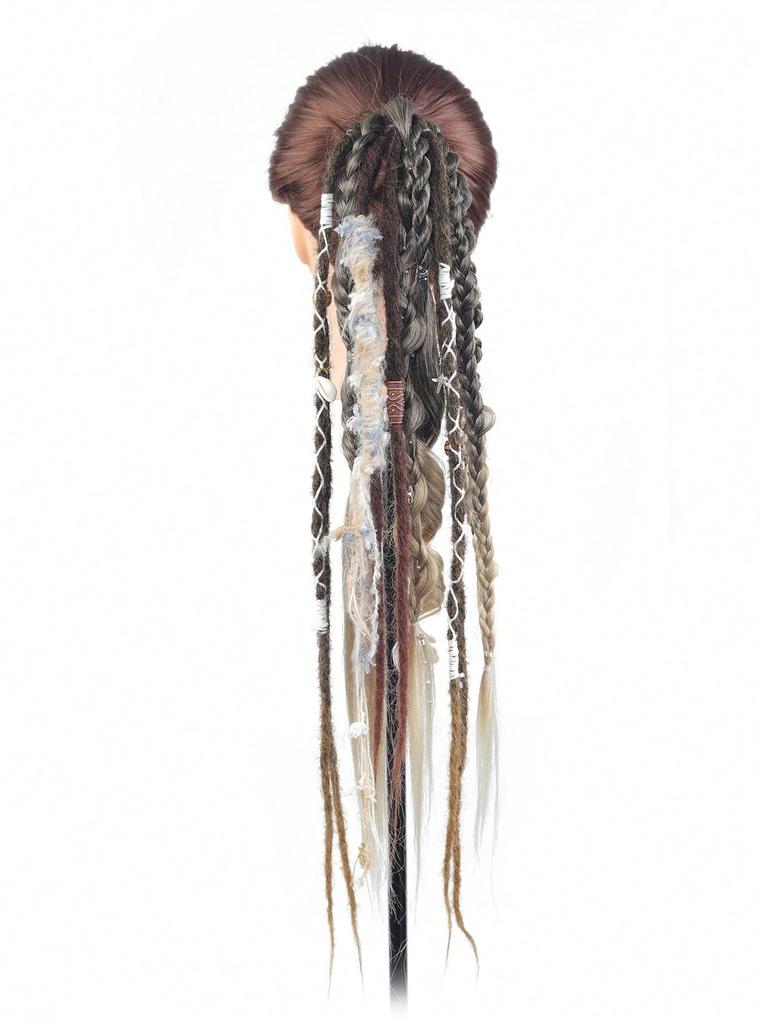 New Elastic Dreadlock Ponytail, Bohemian Style Hair Tie, Braided Ponytail Hair Extensions, DIY Dreadlock Ponytail Hair Extensions