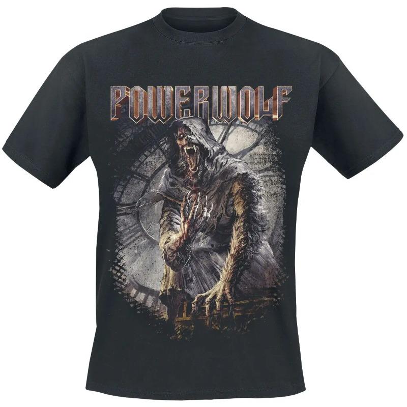 T-shirt in Cotone con Grafica Powerwolf Estiva Unisex Manica Corta Marca di Moda Tee Lusso Casual Vintage Retro Top