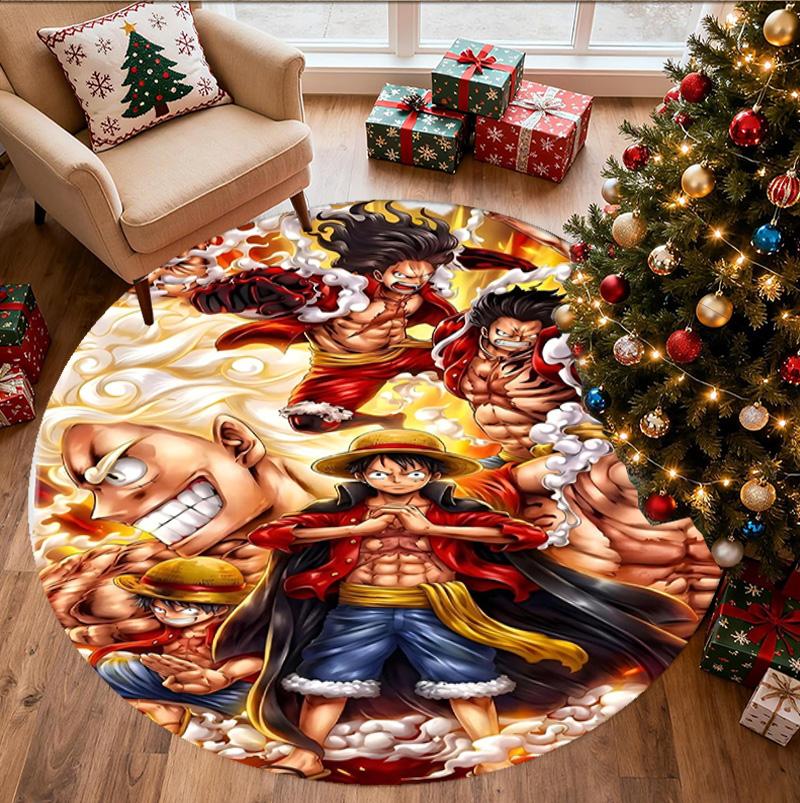 One Piece Pattern Round Rug, Indoor/Outdoor Mat, for Picnic, Gameroom, Bedroom, Office, Living Room, Home Decor Carpet, Birthday Gift