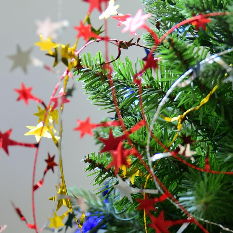 7.5m Christmas Wreath Decorative Iron Wire Star Aluminum Foil Drawstring Ribbon Christmas Tree Decorative Performance Props