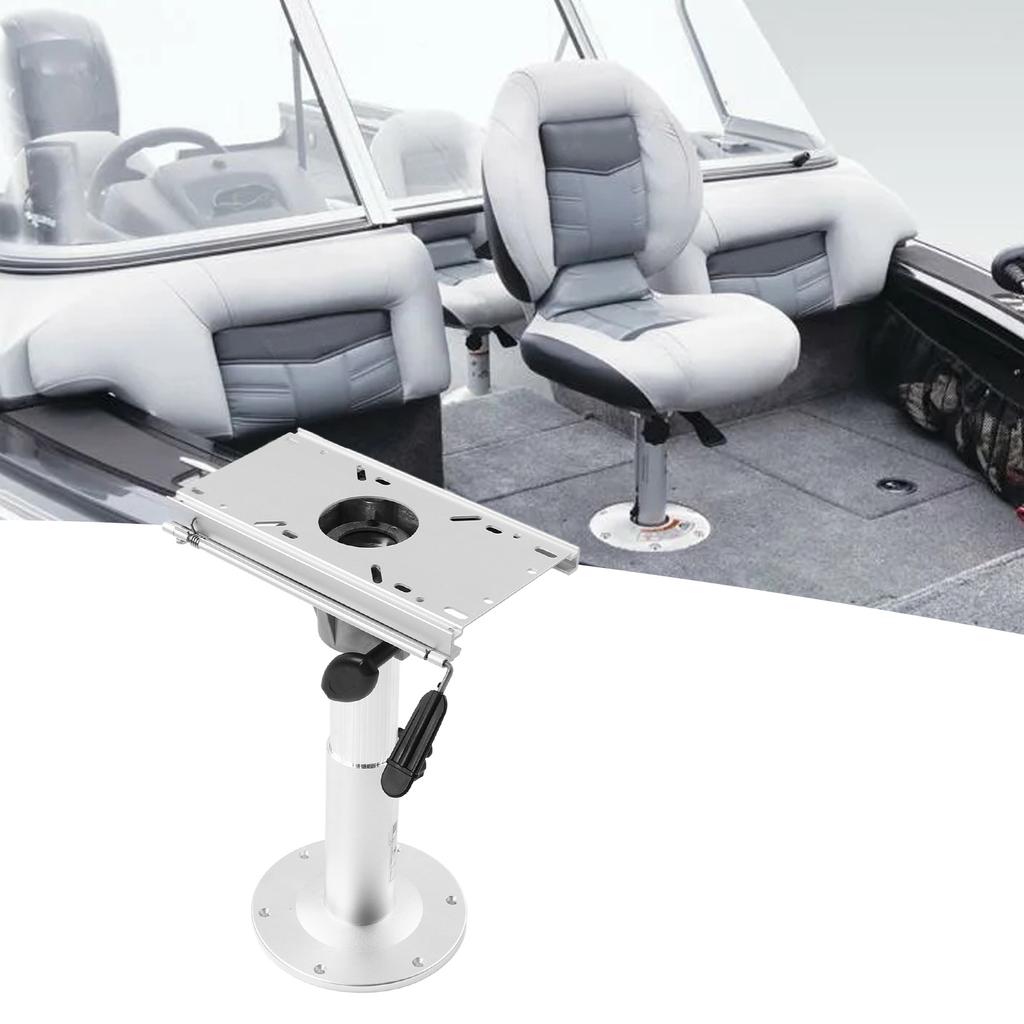 Marine Adjustable Seat Pedestal Manual 330‑480mm Height 225mm Base for RVs Yachts Boats