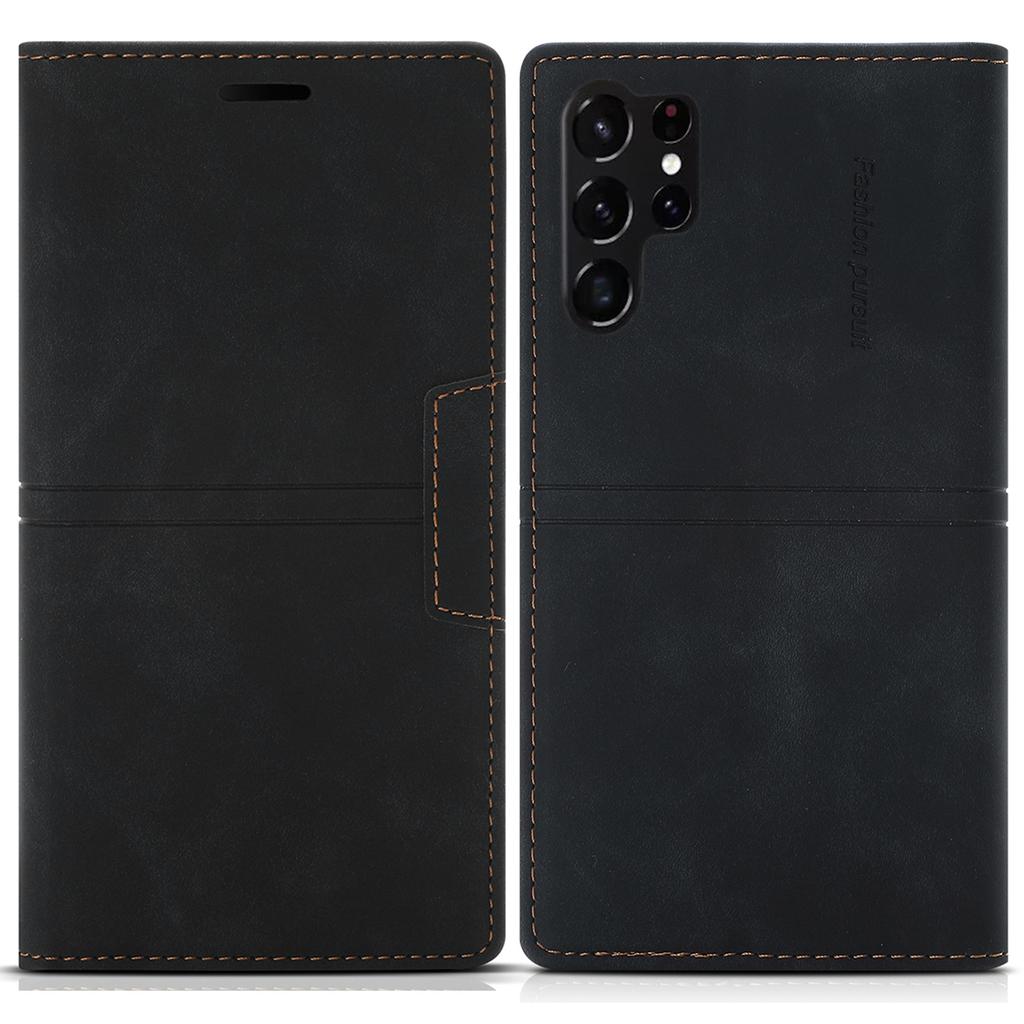 Do Samsung Galaxy S25 Ultra Etui portfelowe z magnetycznym zamknięciem Skórzane etui na telefon