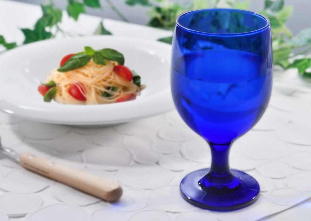 Toyo Sasaki Glass Goblet Glass Color Stem Goblet 340ml Set of 48 Made In Japan Dishwasher Safe Beer Glass Wine Glass Blue Commercial Glass 35006HS-UB