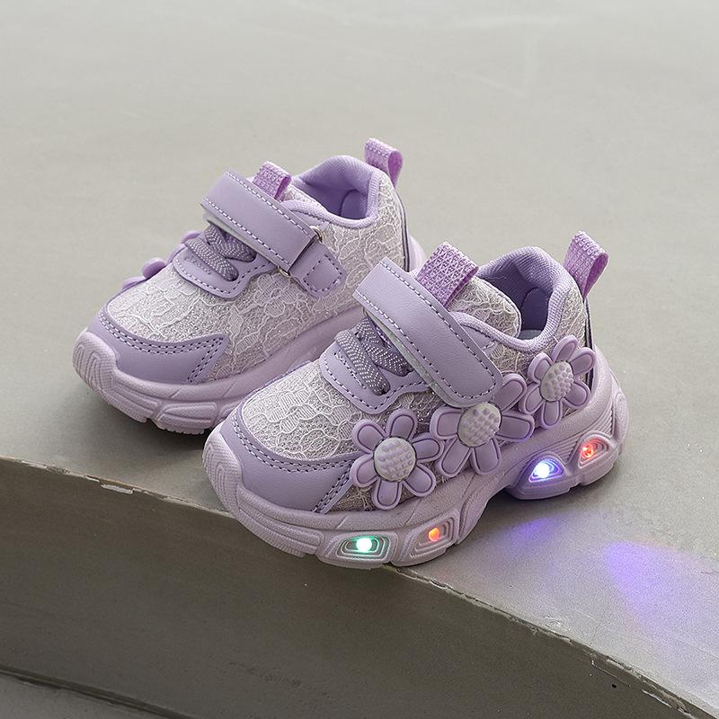 

Girls Dad Sneakers2026New Spring and Autumn Fashionable Children s Sports Shoes for Young Kids, Soft Sole Running Shoes with Cute Lights 21-25Code【One Hand5Doub