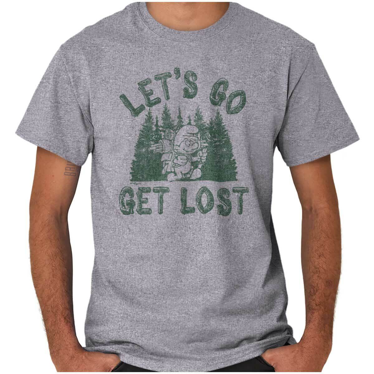 Smurfs Nature Camp Hike Get Lost Outdoors Womens or Mens Crewneck T Shirt Tee L