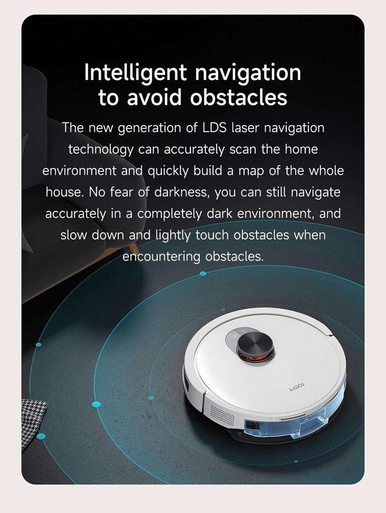 שואב אבק רובוטי משופץ Xiaomi ROIDMI EVE CC, שאיבה וניגוב, עוצמת שאיבה 3800Pa, מיכל מים 0.29 ליטר, מיכל אבק 0.26 ליטר