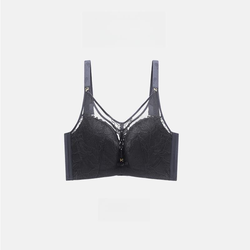 Thin Bra Women's Strapless Full Cup Soft Steel Ring Bra Adjustable Plus Size Bra Gathered and Gathered Accessory Bra