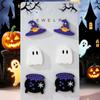 Neues Acryl Halloween Hexenhut Horror Geist Medizin Kessel Ohrstecker Set Feiertagsparty Ohren