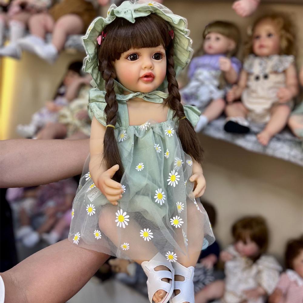 NPK 55 cm Babypuppe Mädchen wiedergeboren Prinzessin weiche Ganzkörper-Silikon-Badepuppe