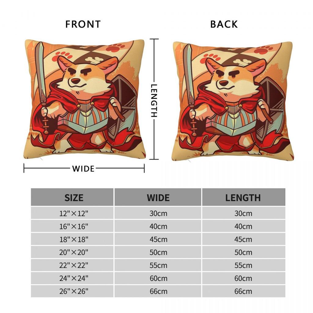 Corgi Ridder Krijger Vierkante Kussensloop Polyester Linnen Fluweel Creatief Rits Decoratief Sierkussenhoes Huis Kussenhoes 45X45