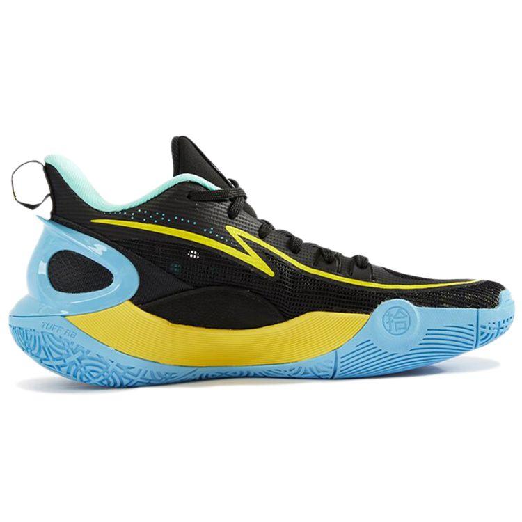 LiNing Sonic 10 V2 Comfortable Performance Low Top Kids Basketball Shoes Kids basketball shoes Black Yellow Blue ABPS033-6