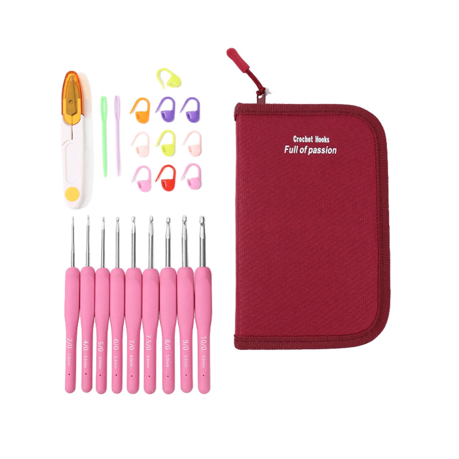 

Набор из 22 крючков для вязания, набор крючков для вязания с чехлом для хранения, эргономичные спицы для вязания, наборы пряжи для плетения, ручное вязание своими руками H